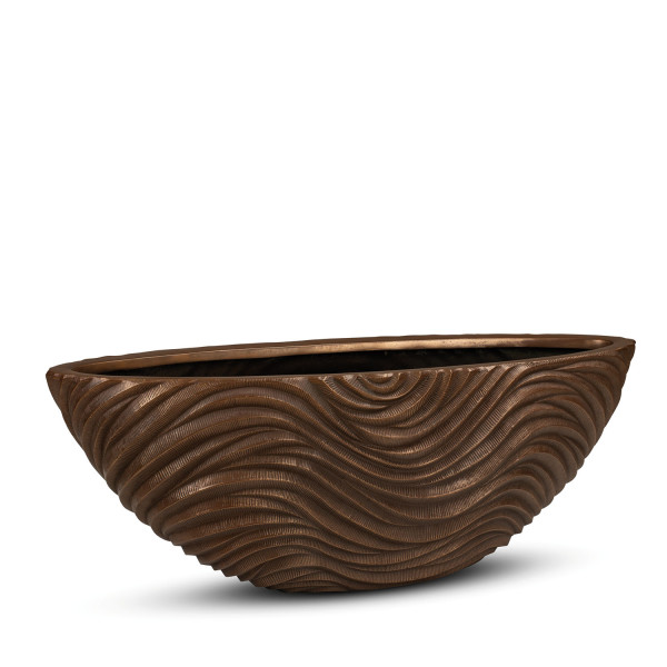 Curved River table vessel, 75 cm x 26.5 cm x 26.5 cm, bronze