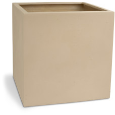 Polystone plant cube, 60 x 60 x 60 cm, cream