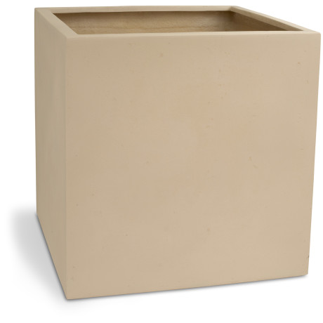 Polystone plant cube, 60 x 60 x 60 cm, cream