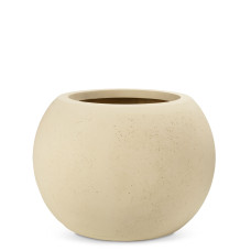 Polystone planter Globe, Ø 60 cm, height 43 cm, cream