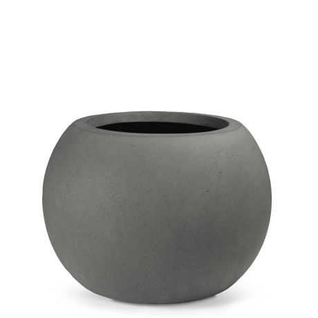 Polystone planter Globe, Ø 60 cm, height 43 cm, gray