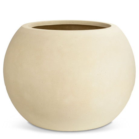 Polystone planter Globe, Ø 80 cm, height 57 cm, cream