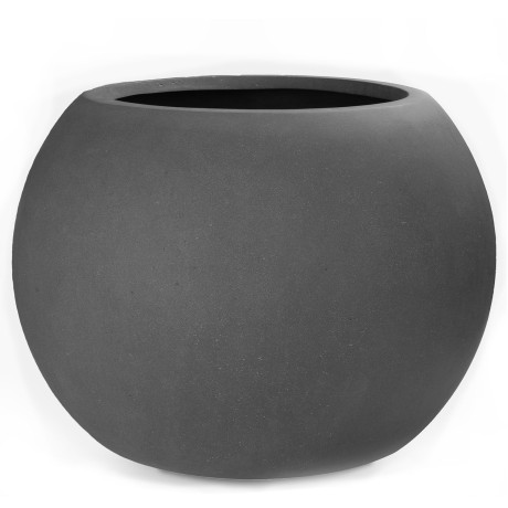 Polystone planter Globe, Ø 80 cm, height 57 cm, gray