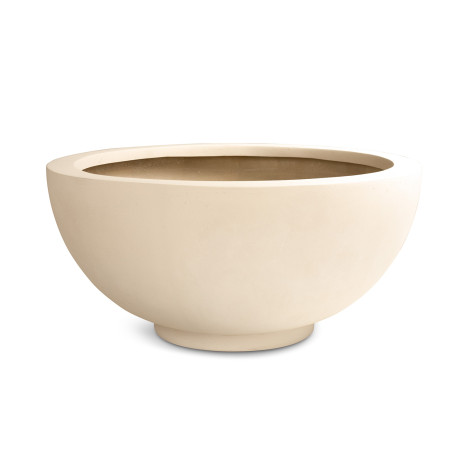 Polystone Ego Plus planter, Ø 70 cm, height 32 cm, crème