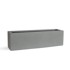 Polystone flower box table vessel, 65 x 18 x 18 cm, gray