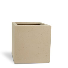 Polystone plant cube, 30 x 30 x 30 cm, cream