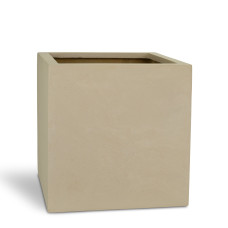 Polystone plant cube, 40 x 40 x 40 cm, cream