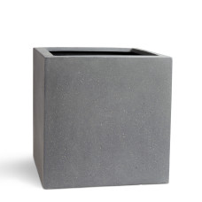 Polystone plant cube, 40 x 40 x 40 cm, gray