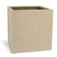 Polystone plant cube, 50 x 50 x 50 cm, cream