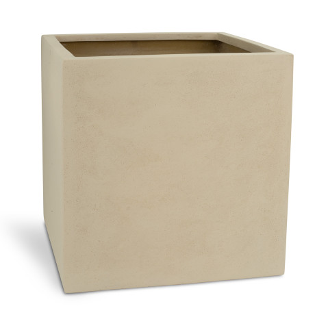 Polystone plant cube, 50 x 50 x 50 cm, cream