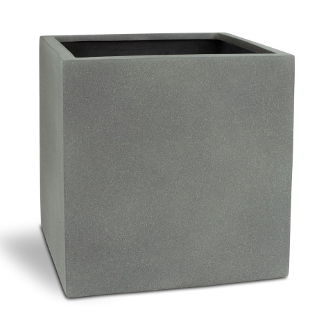 Polystone plant cube, 50 x 50 x 50 cm, gray