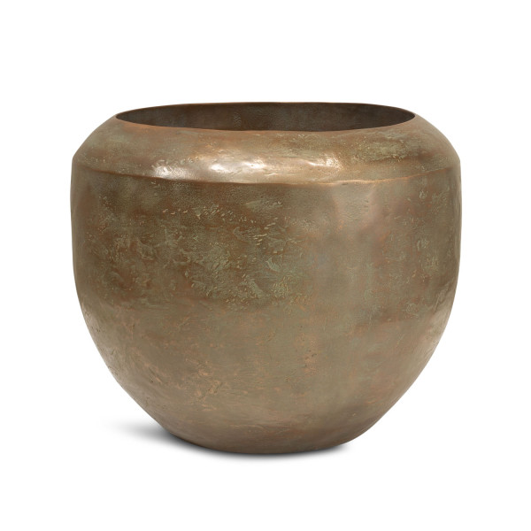 Loft floor planter, Ø 50 cm, height 40 cm, verdigris bronze