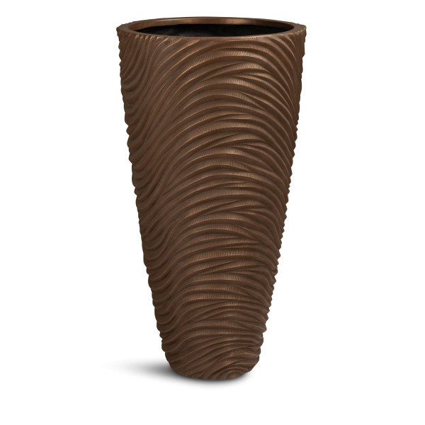 Curved River floor vase, Ø 48 cm, height 90 cm, bronze