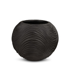 Curved River planter Globe, Ø 70 cm, height 56 cm, black iron