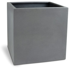 Polystone plant cube, 60 x 60 x 60 cm, gray