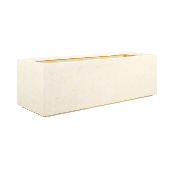 Polystone planter box, 100 x 35 x 30 cm, cream