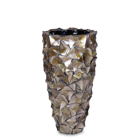 Shell floor vase, Ø 40 cm, height 77 cm, mother-of-pearl brown