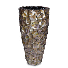 Shell floor vase, Ø 50 cm, height 96 cm, mother-of-pearl brown