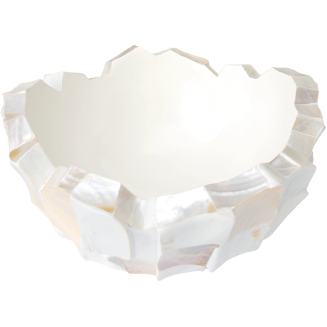 Shell bowl, Ø 40 cm, height 24 cm, pearl white