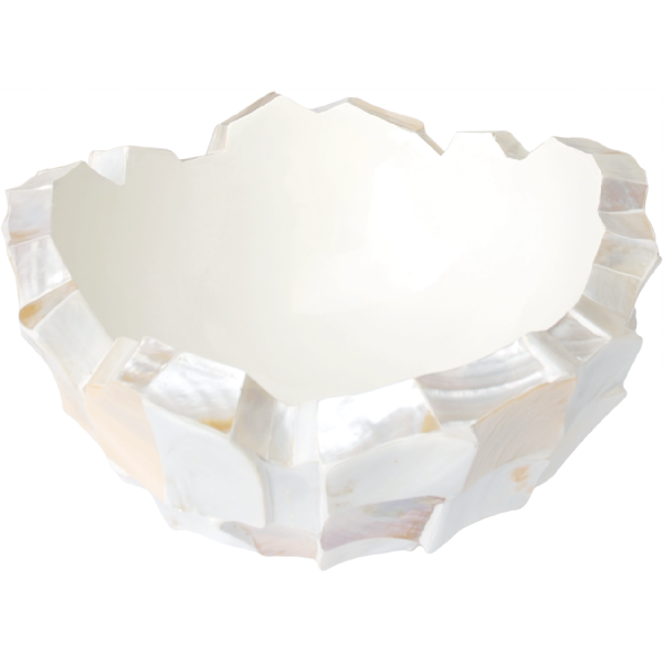 Shell bowl, Ø 40 cm, height 24 cm, pearl white