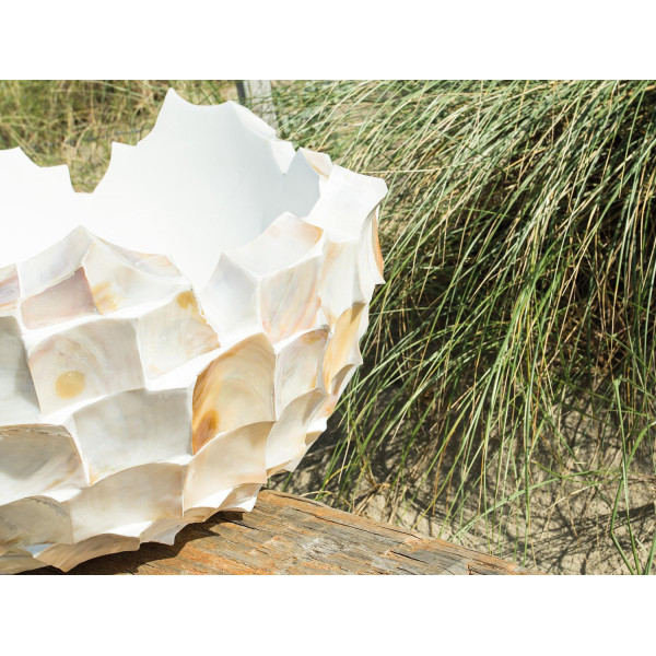 Shell bowl, Ø 60 cm, height 33 cm, pearl white