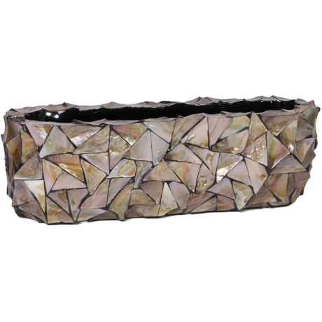 Shell table vessel, 60x15/18 cm, mother of pearl brown