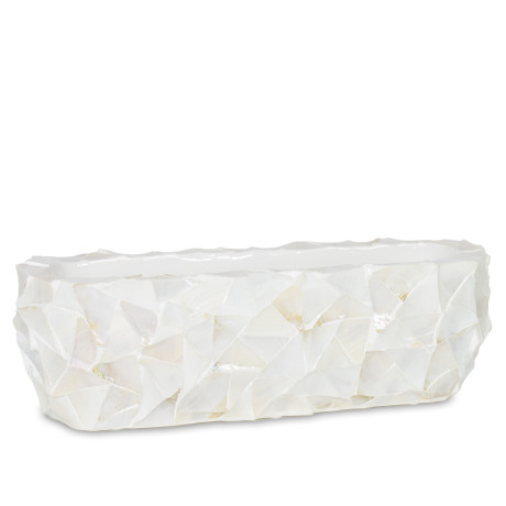 Shell table vessel, 60x15/18 cm, pearl white