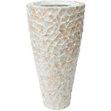 Shell floor vase, Ø 74 cm, height 140 cm, mother-of-pearl white