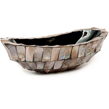 Shell bowl, 46 x 20 x 13 cm, mother-of-pearl brown