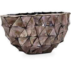 Shell planter oval, 60 x 26 x 30 cm, pearl brown