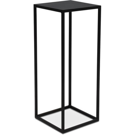 Stage metal flower column, 30 x 30 cm, height 75 cm, black matt