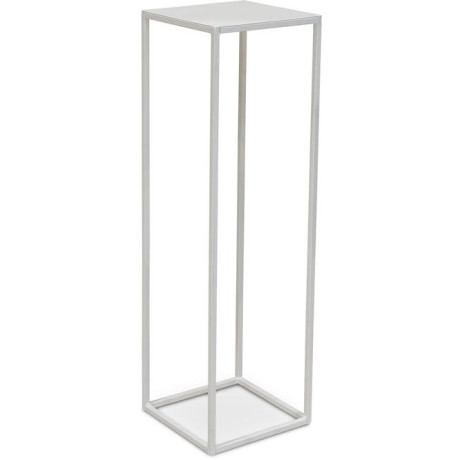 Stage metal flower column, 30 x 30 cm, height 100 cm, matt white