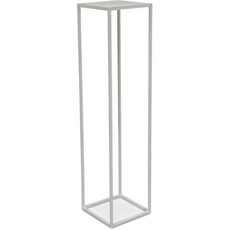 Stage metal flower column, 30 x 30 cm, height 125 cm, matt white