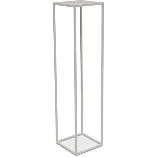 Stage metal flower column, 30 x 30 cm, height 125 cm, matt white