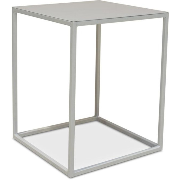 Stage metal flower column, 40 x 40 cm, height 50 cm, matt white