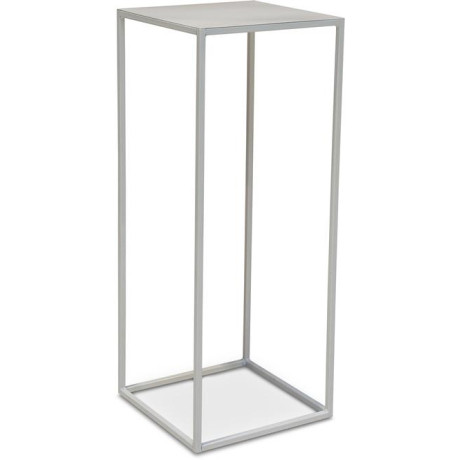 Stage metal flower column, 40 x 40 cm, height 100 cm, matt white