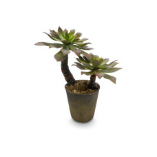 Succulent on trunk artificial plant, 55 cm