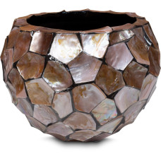 Shell planter Globe, Ø 36 cm, height 25 cm, pearl brown