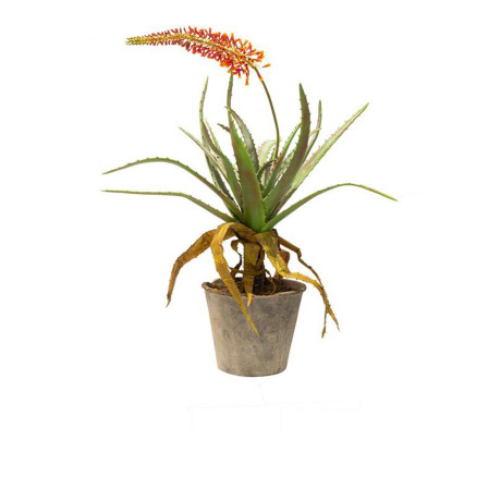 Aloe artificial plant, red flowers 143 cm