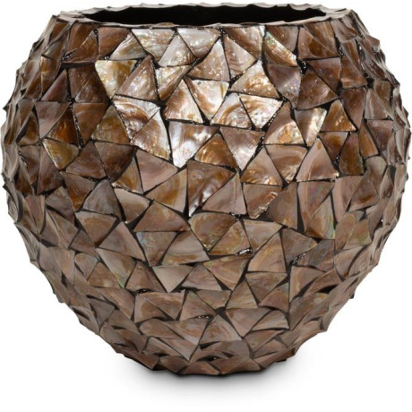 Shell planter, Ø 70 cm, height 60 cm, mother-of-pearl brown