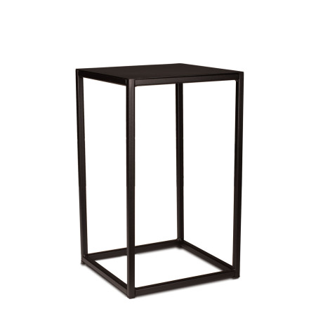 Stage metal flower column, 30 x 30 cm, height 50 cm, black matt