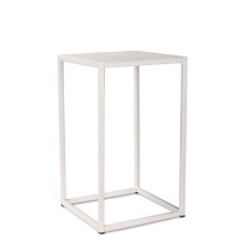 Stage metal flower column, 30 x 30 cm, height 50 cm, matt white