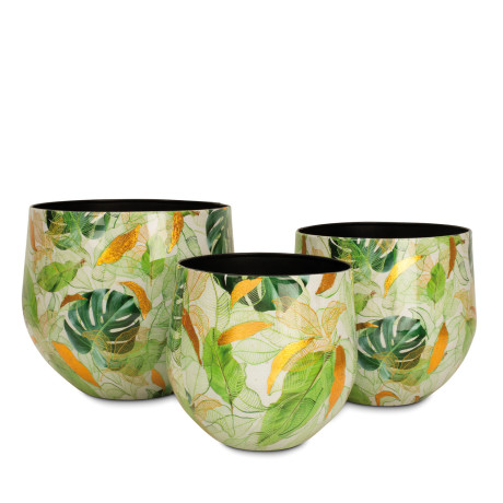 Lush Botanic table planter, set of 3, Ø 33/27/23 cm, height 29/25.5/22 cm