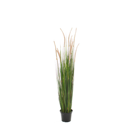 Bulbous grass artificial plant, densely grown, 122 cm, beige