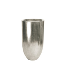 Pandora floor vase, Ø 50 cm, height 90 cm, silver leaf