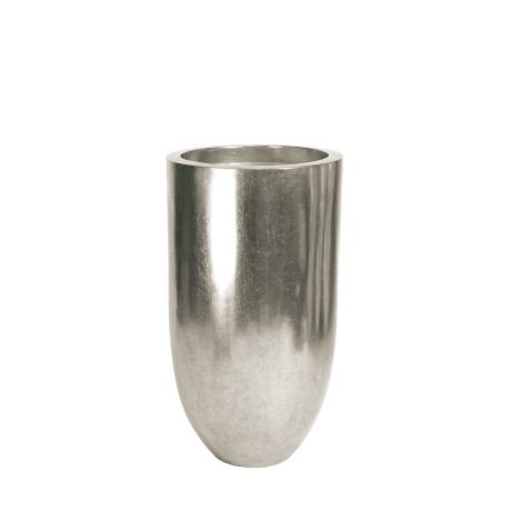 Pandora floor vase, Ø 50 cm, height 90 cm, silver leaf