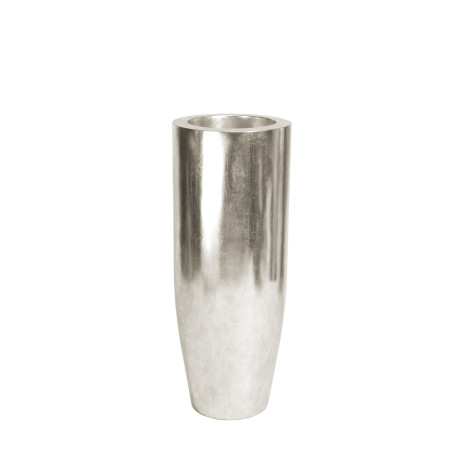 Pandora floor vase, Ø 35 cm, height 90 cm, silver leaf