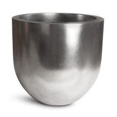 Pandora floor planter, Ø 55 cm, height 50 cm, silver leaf